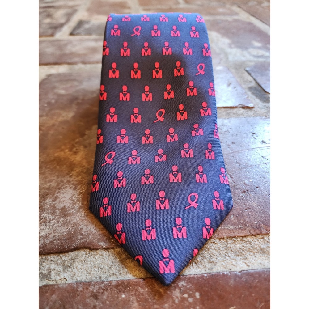 Nola Couture Mens Silk Tie American Cancer Society Real Men Wear Pink